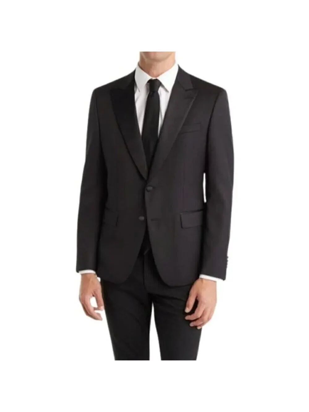 Nordstrom Wool Blazer Black Sport Coat Double Breasted Vented Lined Tall 40L